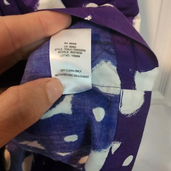 EUC Theory Purple & White Geometric Circles Halter Style Top - Picture 10 of 10